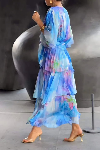 AuraFlow – Watercolor Chiffon Maxi Dress – image 6