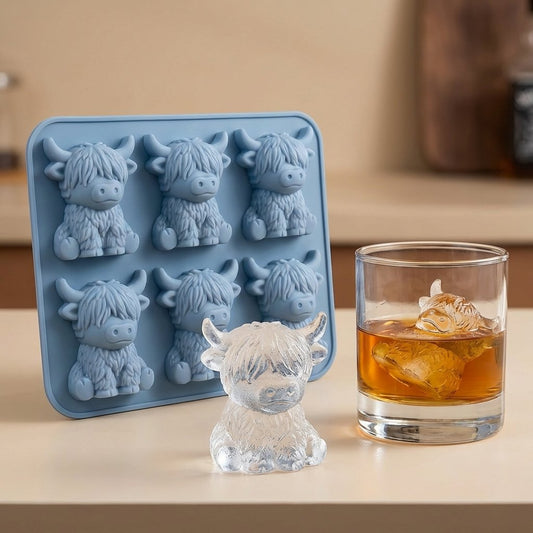 ChillCow Cubes – Novelty Ice Tray – Highland Cow (6-Cavity)