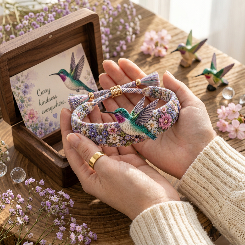 MeadowCharm – Artisan Embroidered Bracelet Collection – Hummingbird / Buy 1
