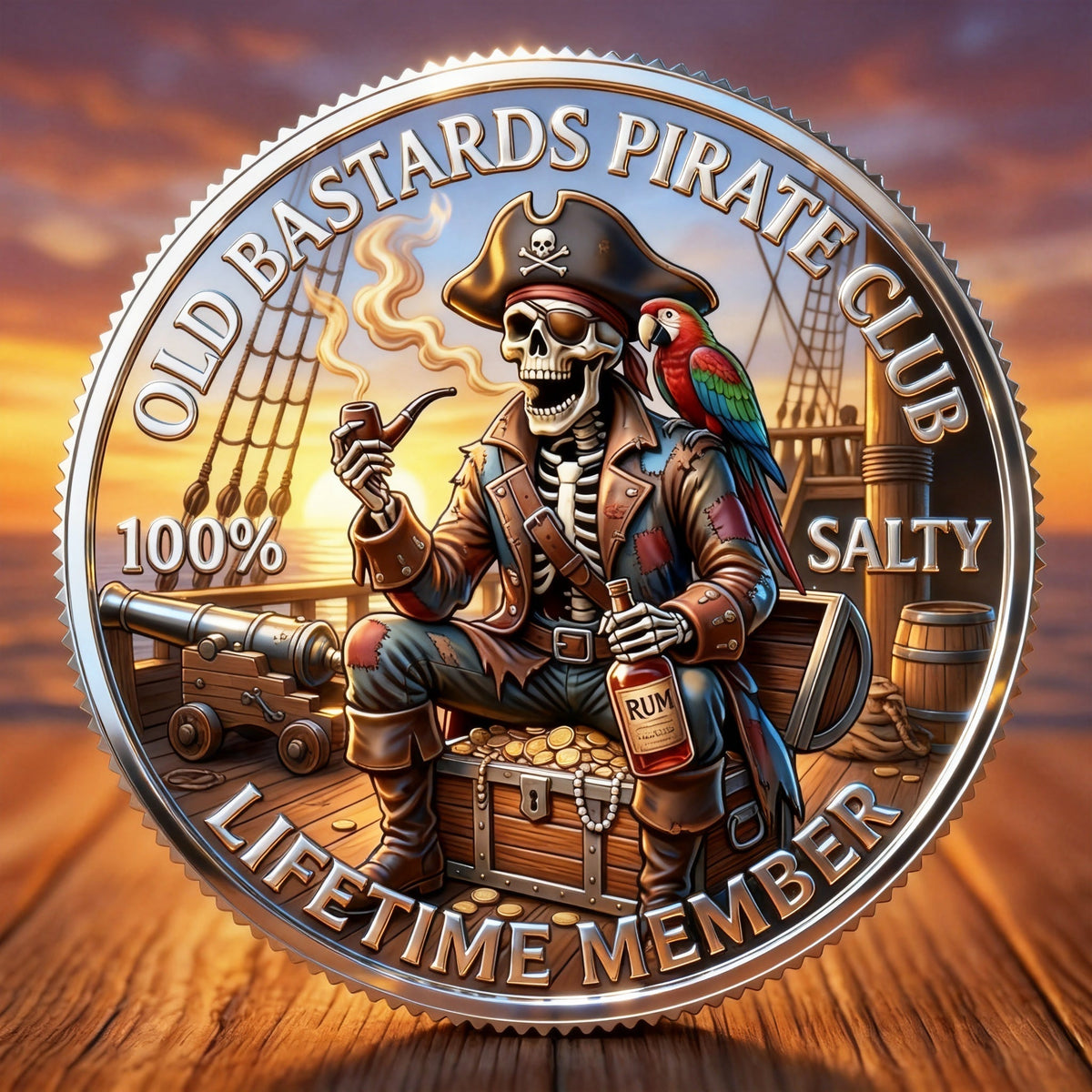 RumRaider – Double-Sided Pirate Challenge Coin – Buy 1