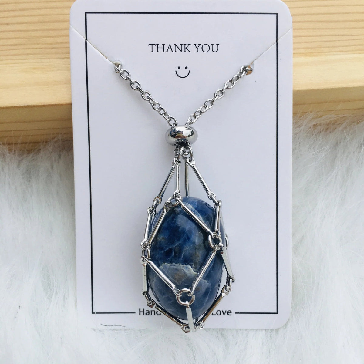 SoulBound - Natural Healing Crystal Necklace – Sapphire / Silver
