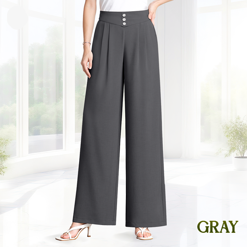 SoftStride – Elegant Wide-Leg Pants – Gray / XS (0-2) / Extra Petite