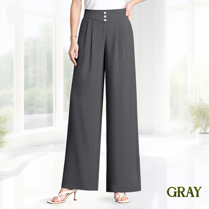 SoftStride – Elegant Wide-Leg Pants – Gray / XS (0-2) / Extra Petite