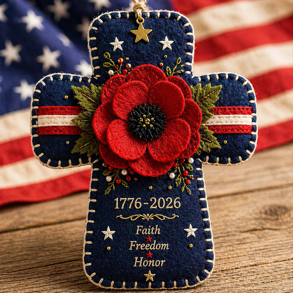 PoppyCraft – DIY Patriotic Cross Ornament Kit – Cross