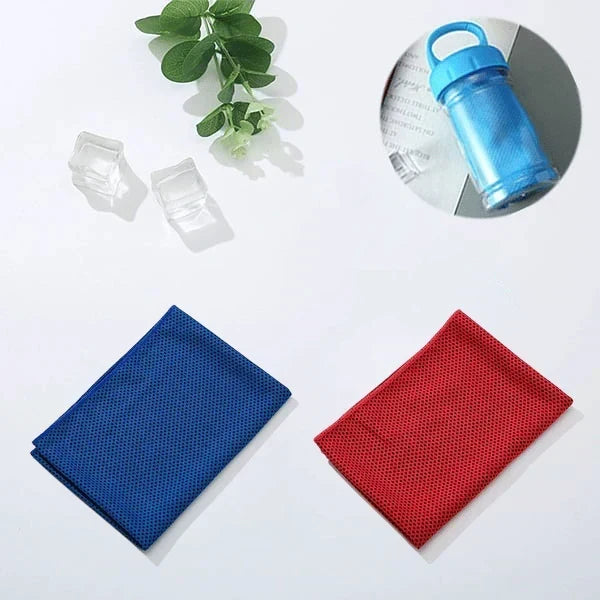 ChillWrap – Rapid Cooling Towel – Navy Blue / Red