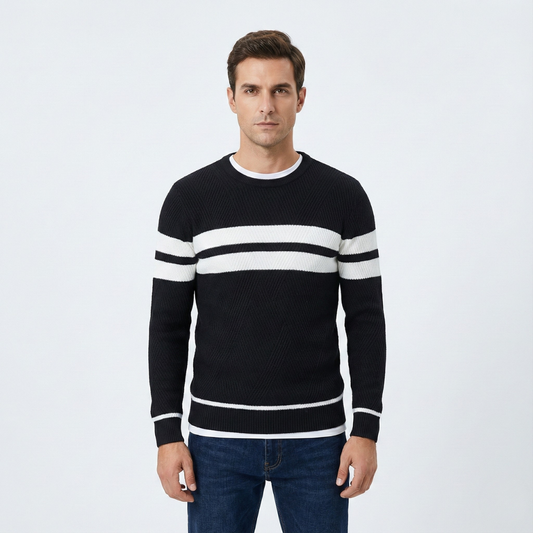 Zander Field Stripe Cotton Crewneck