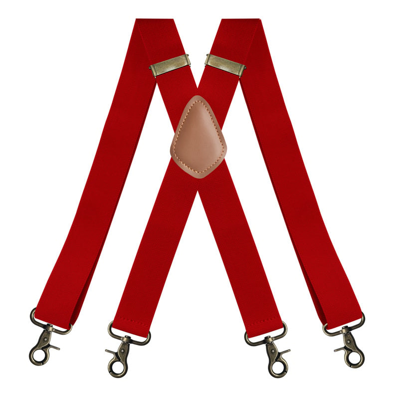 GentleHold – Premium Leather Suspenders for Men – Red