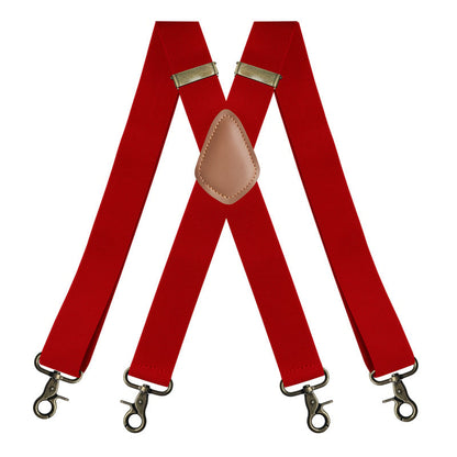 GentleHold – Premium Leather Suspenders for Men – Red