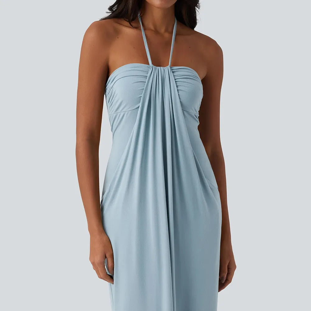 HalterTie – Elegant Back Maxi Dress with Pockets – image 6