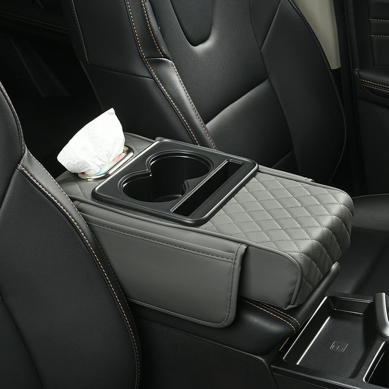 DriveEase – Multifunctional Car Armrest Cushion – Gray