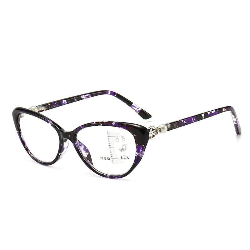 VisionLux – Women’s Trendy HD Anti-Blue Light Cat Eye Glasses – Purple / '+1.00 / 40-45 YEAR OF AGE