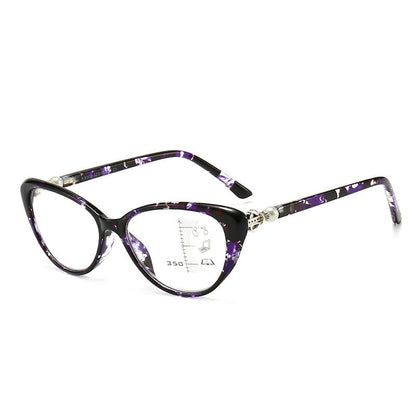 VisionLux – Women’s Trendy HD Anti-Blue Light Cat Eye Glasses – Purple / '+1.00 / 40-45 YEAR OF AGE