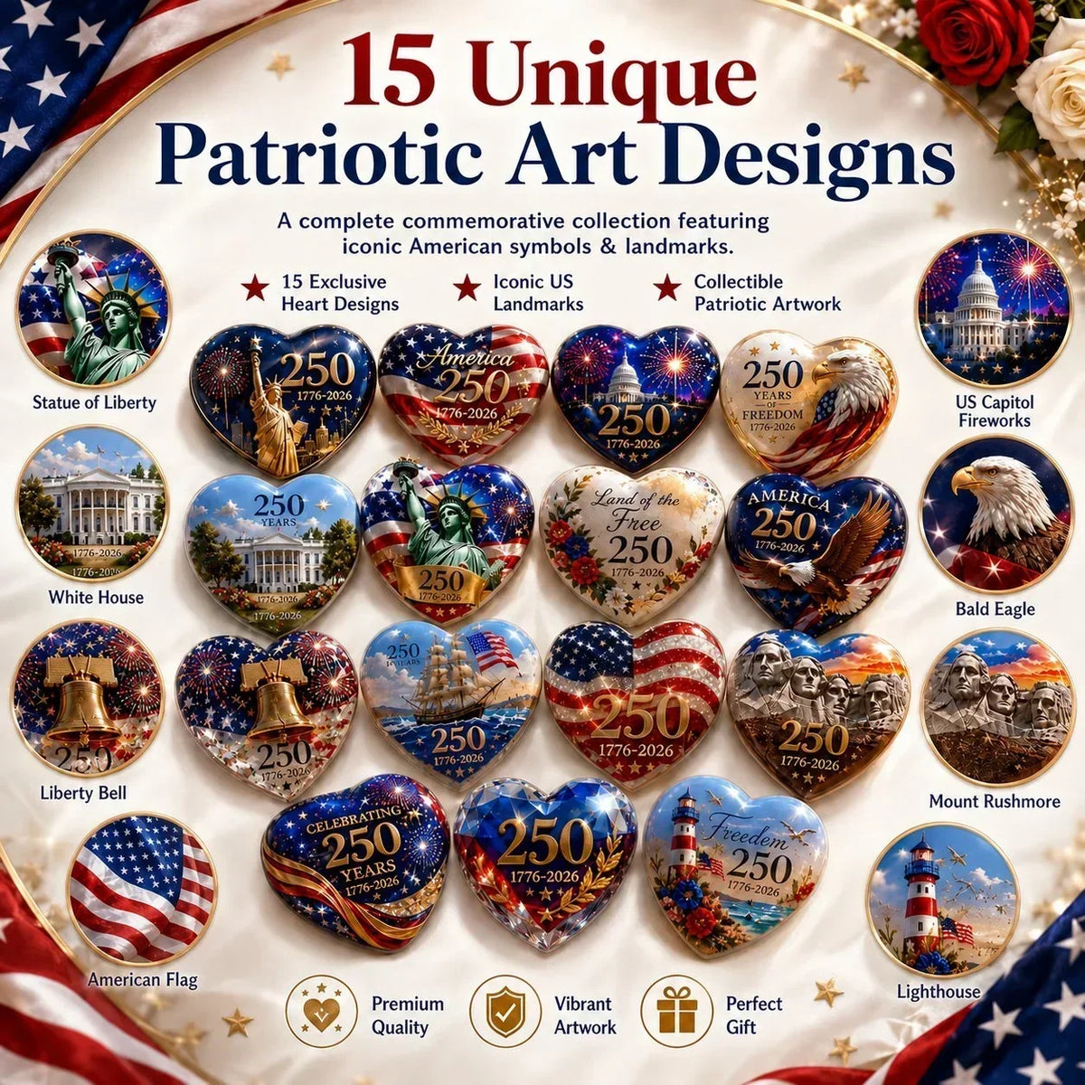 PatriotHearts – America 250th Anniversary Heart Ornament Collection – image 3