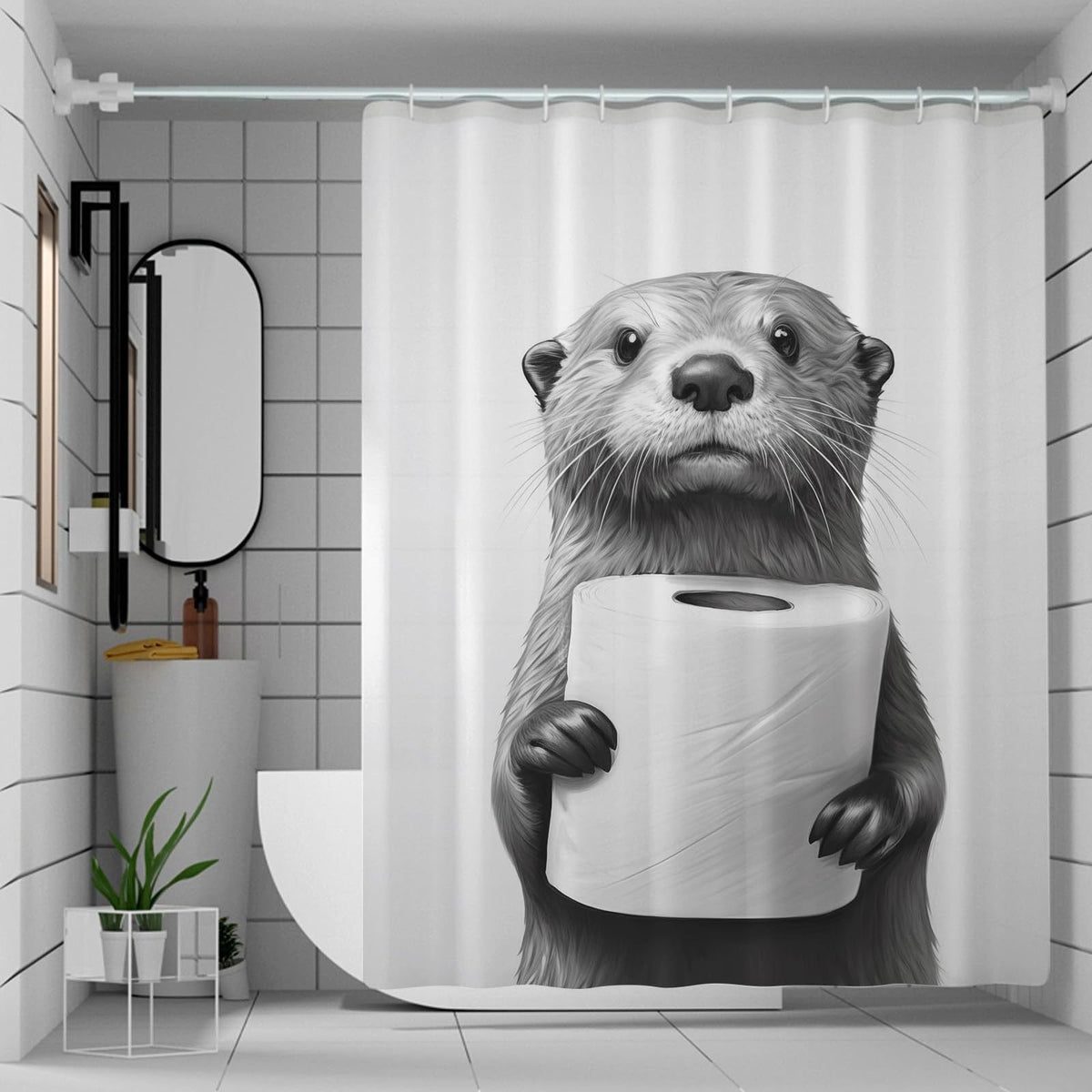 Are You Pooping?" Donkey Shower Curtain – Otter / 71in x 71in