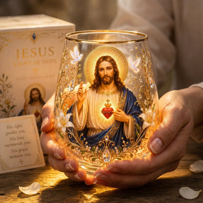 DivineSip – Sacred Heart of Jesus Glass Cup – Jesus / Buy 1 Get 30% OFF