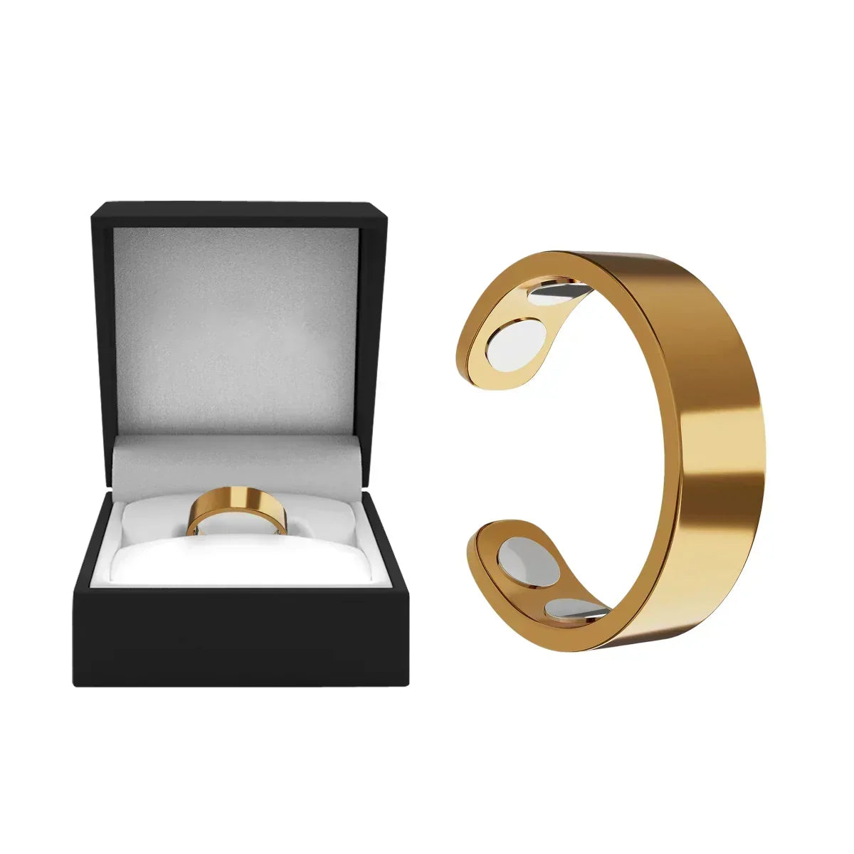 MagnaLuxe – Elegant Stainless Steel Magnetic Ring – Gold