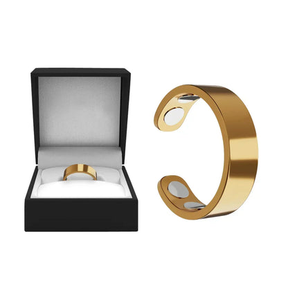 MagnaLuxe – Elegant Stainless Steel Magnetic Ring – Gold