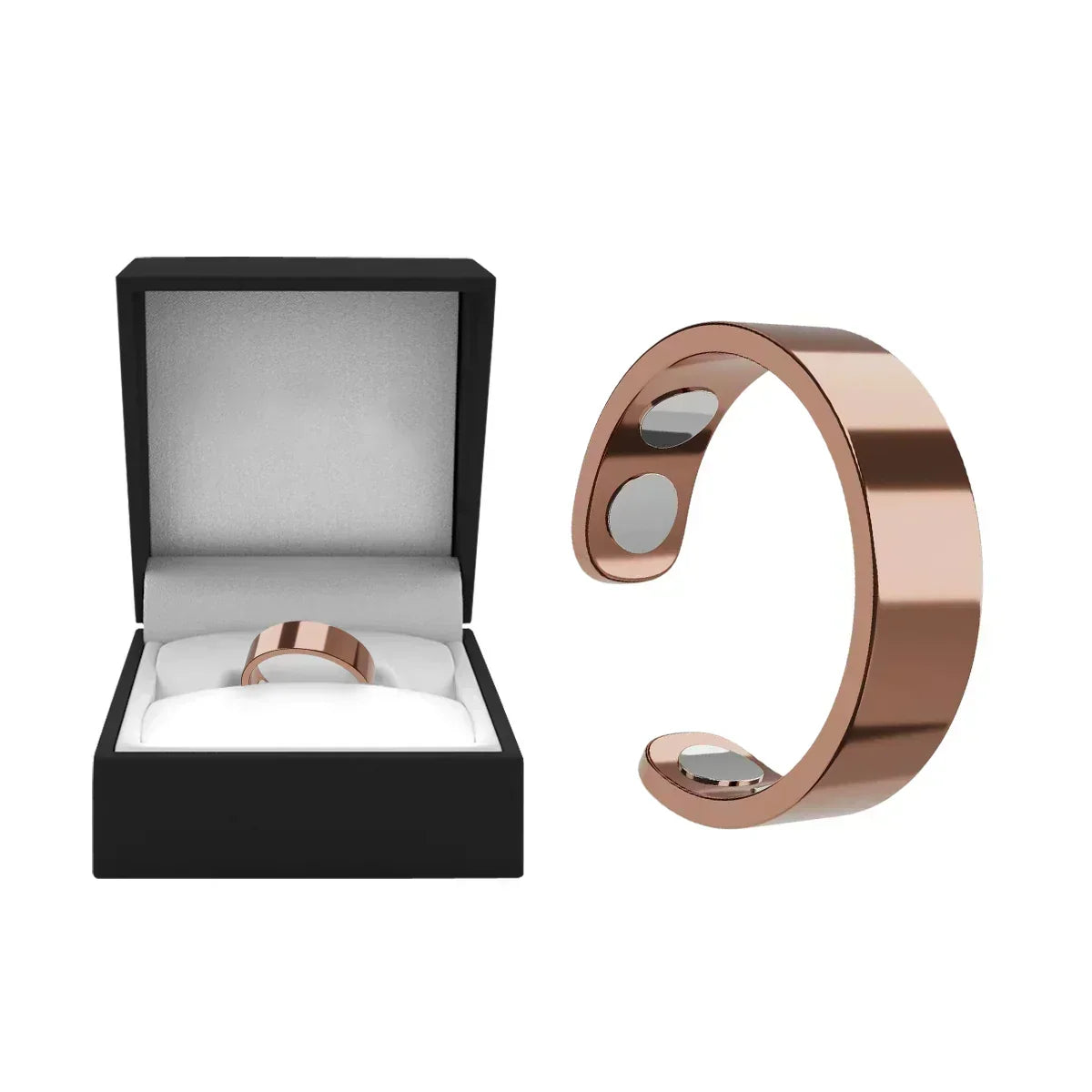 MagnaLuxe – Elegant Stainless Steel Magnetic Ring – Rose gold