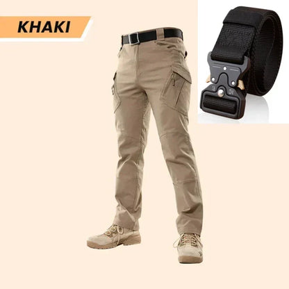 IronStride – Multi-Purpose Tactical Utility Pants – Khaki / S(30"-32" WAIST) / Belt version