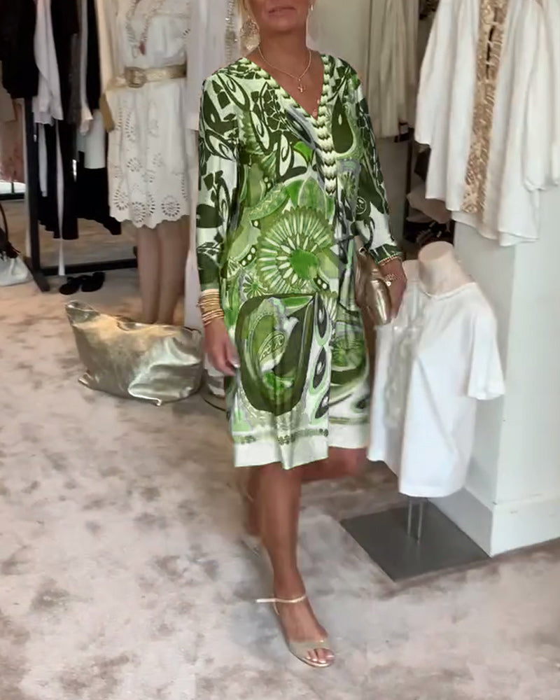 AureliaVee – Retro Print Casual Dress – image 13
