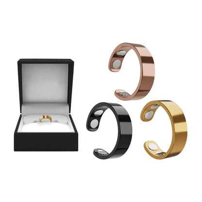 MagnaLuxe – Elegant Stainless Steel Magnetic Ring – Gold+Rose gold+Black