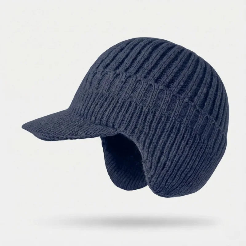 FjordWarm™ • Thermal winter beanie with ear protection – Navy