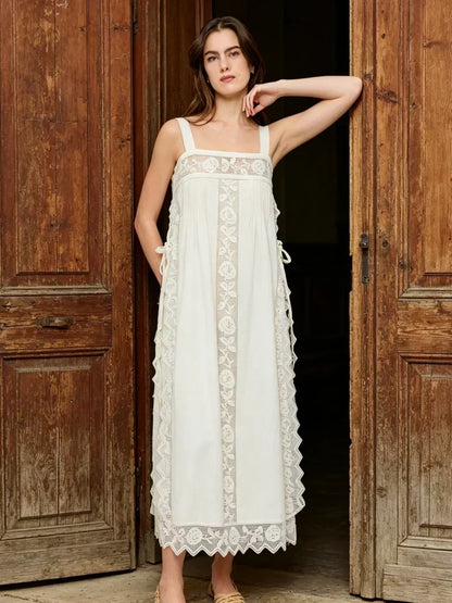 PureLinen – Vintage Lace Summer Midi Dress – image 4