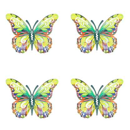 Butteriva – Metal Butterfly Wall Art – 4x Green Butterflies / Stater Pack