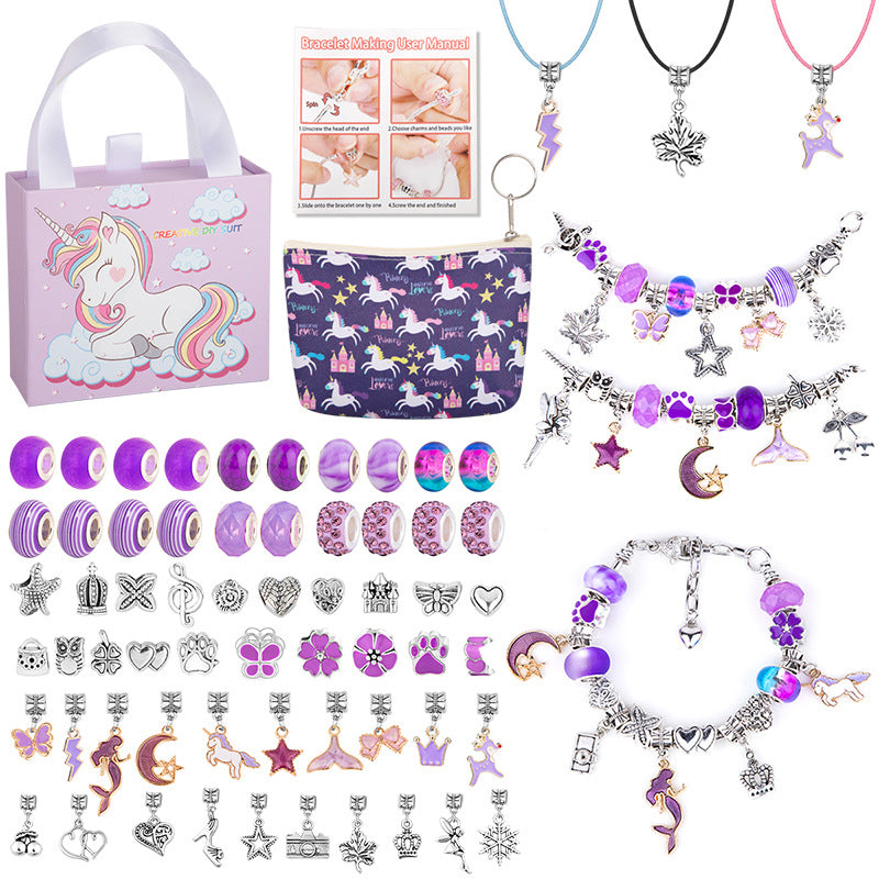 Charmella – Girls Charm Bracelet Making Kit – Purple-Upgraded