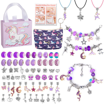 Charmella – Girls Charm Bracelet Making Kit – Purple-Upgraded