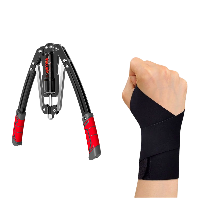 PowerFlex – Adjustable Hydraulic Arm Strength Trainer – Red-black / Basic model + wrist support