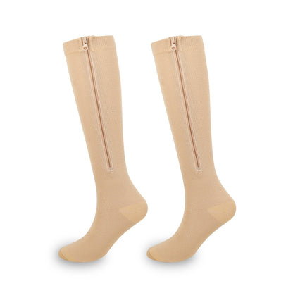 ZipFit – Sports Zipper Compression Socks – Nude / S/M / Classic