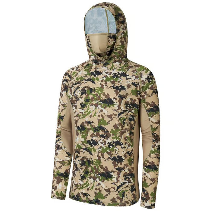SunGuardPro - UPF 50+ Camo Hunting & Fishing Hoodie with Mask – Highland / S
