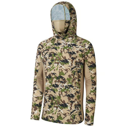 SunGuardPro - UPF 50+ Camo Hunting & Fishing Hoodie with Mask – Highland / S