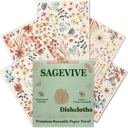 SparkleWipe – Multi-Purpose Kitchen Cleaning Cloths – Watercolor Floral