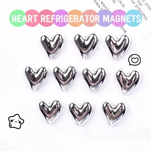 SparkNest – Colorful Fridge Magnets – Silver heart shape / Buy 1