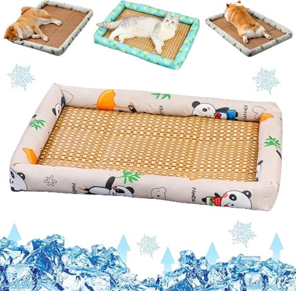 CoolNest – Breathable Rattan Cooling Pet Bed – Panda / S (40*30cm)