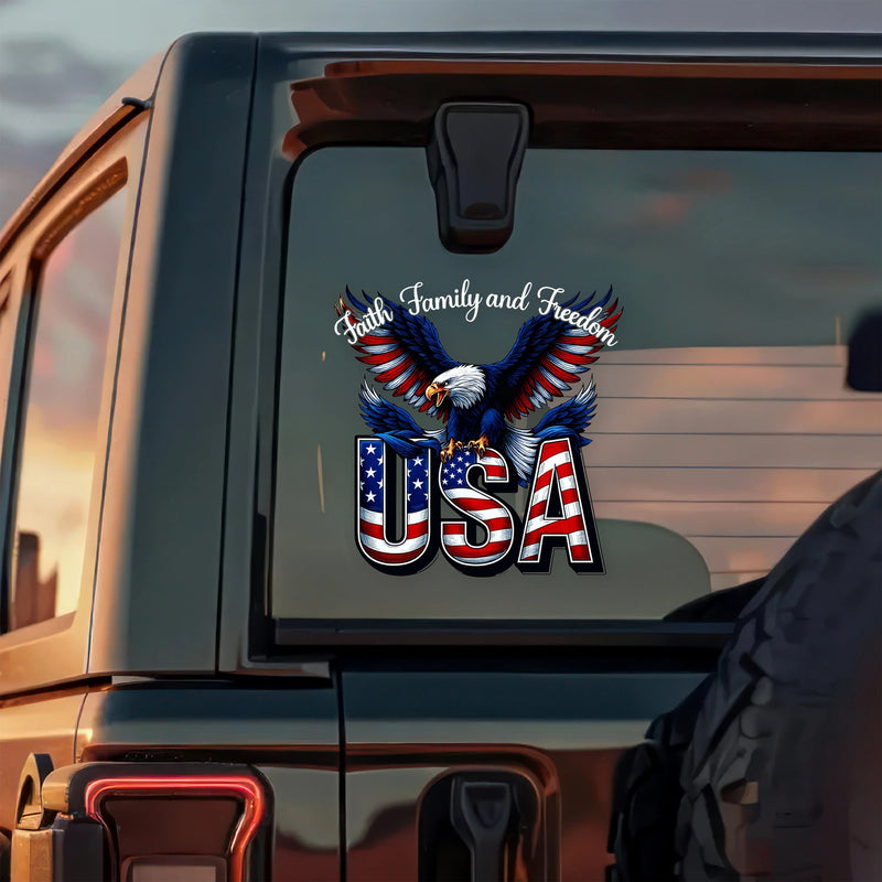 LibertyMark – America 250 Years Faith Family Freedom Car Decal – image 4