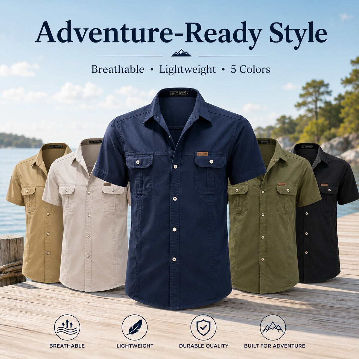 BreezeWear – Breathable Outdoor Shirt – Black / M / Buy 1