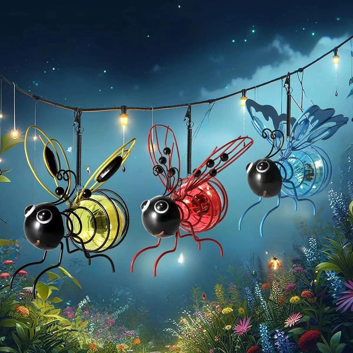 Sunlit Hive – Hanging Bee Light Set – image 9