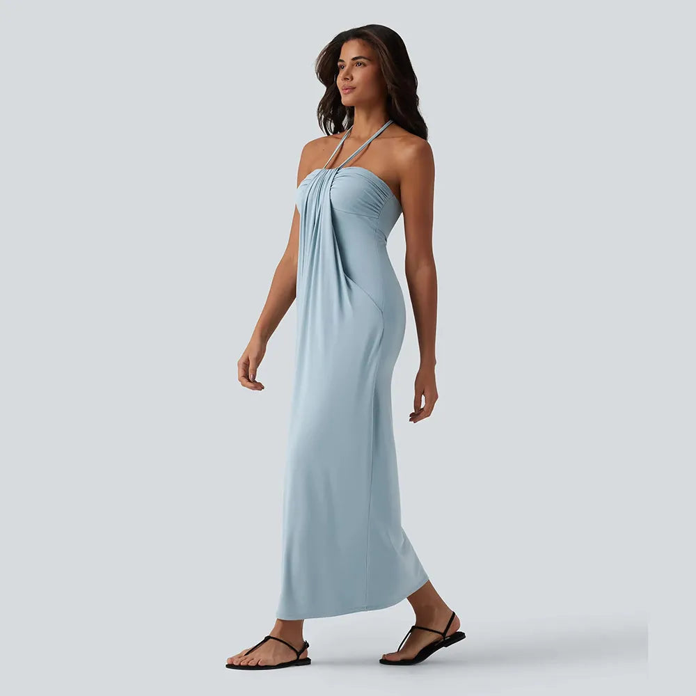 HalterTie – Elegant Back Maxi Dress with Pockets – image 7