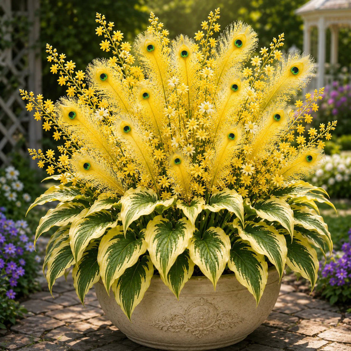 FlameFeather – Peacock Hosta Bulbs – Yellow / Starter Garden Set(200 pcs)