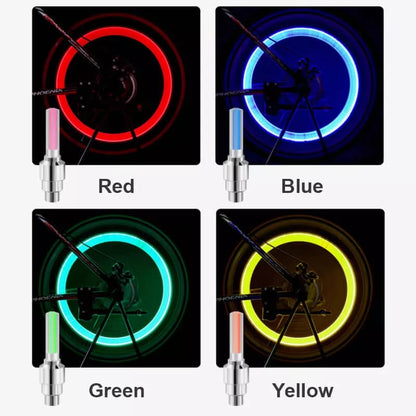 NeonSpin Lights – LED Tire Valve Glow – Red / BUY 1 SET (2PCS)