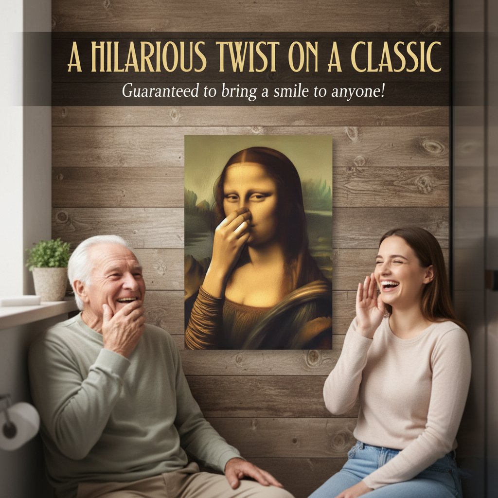 Renaissance Lady Holding Nose Bathroom Canvas Art – Renaissance Lady Holding Nose Bathroom Canvas Art