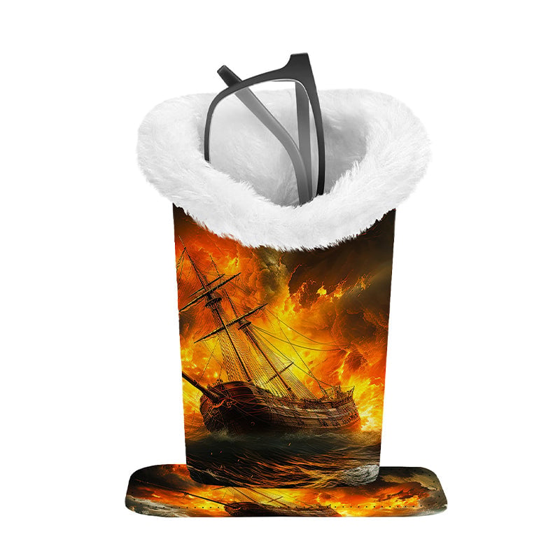 CloudSnap – Magnetic Plush Eyewear Holder – Boat Aflame