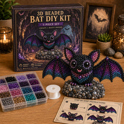 BeadCraft Mini – Tiny 3D Beaded Animal DIY Kit – Bat