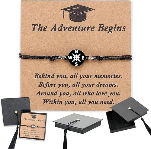 Pathway Promise – Compass Graduation Bracelet – Black