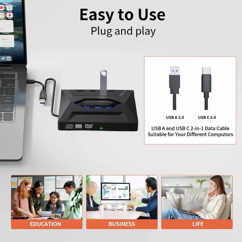 DiscMate – Retro-Style Portable CD/DVD Burner – image 2
