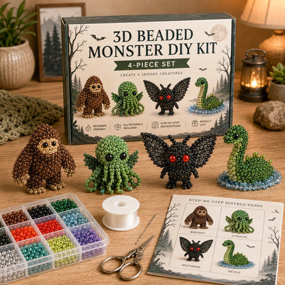 BeadCraft Mini – Tiny 3D Beaded Animal DIY Kit – Cryptid & Monster