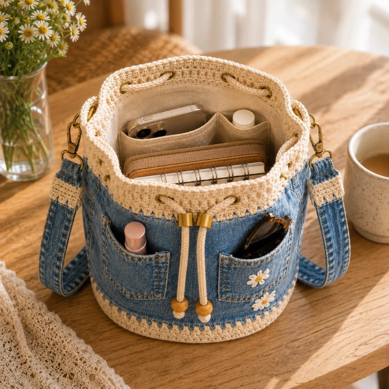 DaisyDenim – Crochet Bucket Bag – image 5